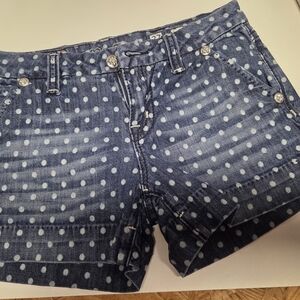 Miss Me Blue Polka Dot Jeans Shorts Size 27